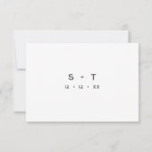 Modern Zwart Wit Script Minimale bruiloft Save The Date (Achterkant)
