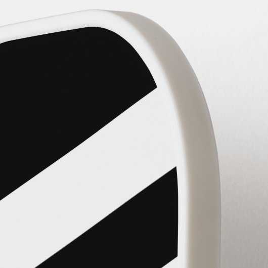 Modern Zwart-wit Script Naam Pickleball Paddle (Links Detail)