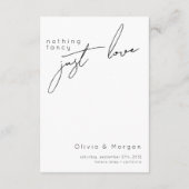 Modern zwart-wit script QR code bruiloft Informatiekaartje (Achterkant)