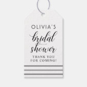 Modern Zwart-wit Script Vrijgezellenfeest Cadeaulabel (Voorkant)