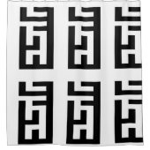 Modern zwart-wit showgordijn douchegordijn (Voorkant)