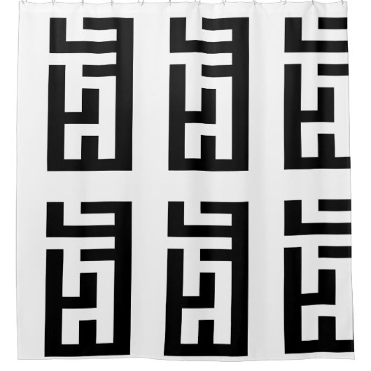 Modern zwart-wit showgordijn douchegordijn (Voorkant)