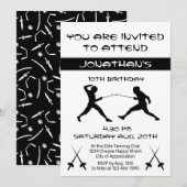 Modern Zwart-wit Silhouet Schermen Party Kaart (Voorkant / Achterkant)