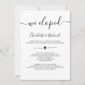 Modern zwart wit simpel hebben we trouwfoto's geke aankondiging (Voorkant)