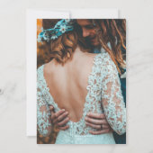 Modern zwart wit simpel hebben we trouwfoto's geke aankondiging (Achterkant)