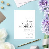 Modern zwart-wit Simple Chic Wedding Acryl Uitnodigingen (Insitu (Huwelijk))