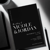 Modern zwart-wit Simple Chic Wedding Kaart