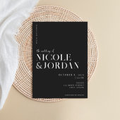 Modern zwart-wit Simple Chic Wedding Kaart