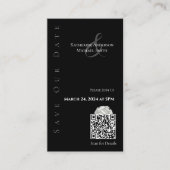 Modern Zwart-wit-Sla de Date-QR code op- Visitekaartje (Voorkant)