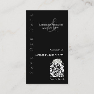 Modern Zwart-wit-Sla de Date-QR code op- Visitekaartje