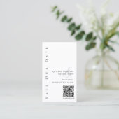 Modern Zwart-wit-Sla de Date-QR code op- Visitekaartje (Staand voorkant)