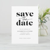Modern zwart-wit, sla de datumkaart op save the date (Staand voorkant)