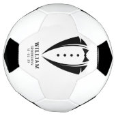 Modern zwart-wit smoking bruidsjonker cadeau voetbal (Gedraaid)