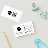 Modern Zwart Wit Social Media QR Code Logo Visitekaartje