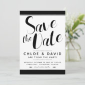 Modern zwart-wit sparen de Datum Kaart (Staand voorkant)