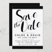 Modern zwart-wit sparen de Datum Kaart (Voorkant / Achterkant)