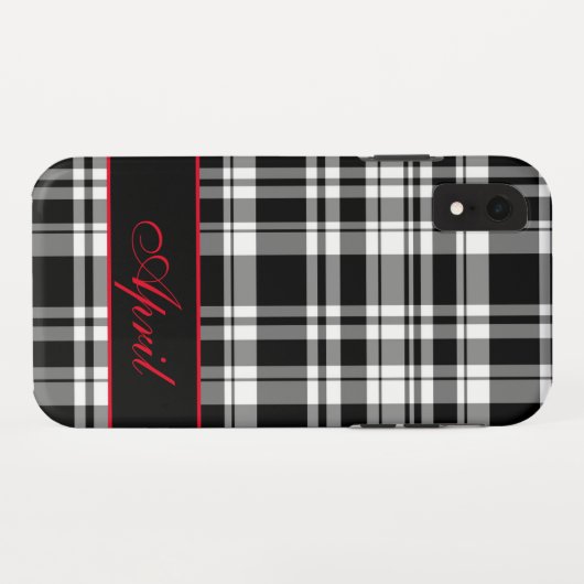 Modern zwart wit spelpatroon Case-Mate iPhone case (Achterkant (horizontaal))