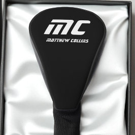 Modern Zwart-wit Sport Eenvoudig Cool Monogram Golfheadcover
