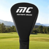 Modern Zwart-wit Sport Eenvoudig Cool Monogram Golfheadcover