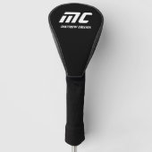 Modern Zwart-wit Sport Eenvoudig Cool Monogram Golfheadcover (Voorkant)