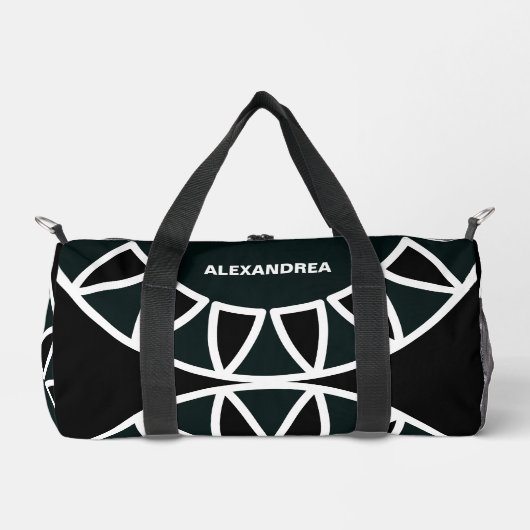 Modern Zwart Wit Stijlvol Elegant Personaliseren Plunjezak (Voorkant)