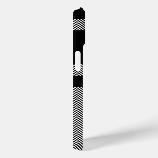 Modern zwart-wit stijlvol monogram Case-Mate iPhone case (Achterkant / Rechts)