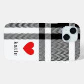 Modern zwart-wit stijlvol monogram Case-Mate iPhone case (Achterkant (horizontaal))