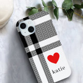 Modern zwart-wit stijlvol monogram Case-Mate iPhone case
