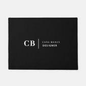 Modern zwart-wit, stijlvol monogram deurmat (Voorkant)