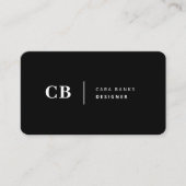 Modern zwart-wit, stijlvol monogram visitekaartje (Voorkant)