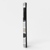 Modern zwart-wit stippenpatroon monogram Case-Mate iPhone case (Achterkant/links)