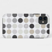Modern zwart-wit stippenpatroon monogram Case-Mate iPhone case (Achterkant (horizontaal))