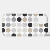 Modern zwart-wit stippenpatroon monogram Case-Mate iPhone case (Achterkant (horizontaal))
