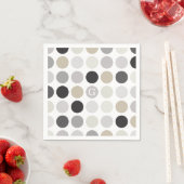 Modern zwart-wit stippenpatroon monogram servetten (Insitu)