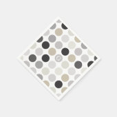 Modern zwart-wit stippenpatroon monogram servetten (Hoek)