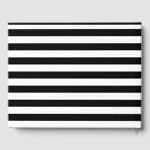 Modern Zwart Wit Streep Bruiloft Verjaardag Gastenboek (Achterkant)