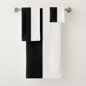 Modern zwart & wit streep kleurblok bad handdoek (Insitu)
