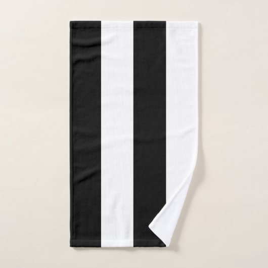 Modern zwart & wit streep kleurblok bad handdoek (Handdoek)