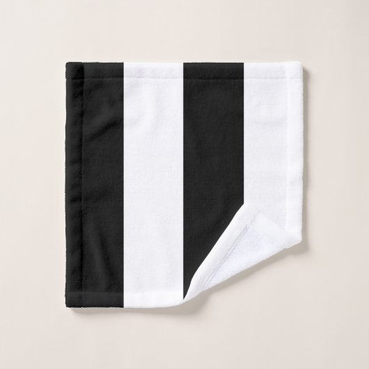 Modern zwart & wit streep kleurblok bad handdoek (Wasdoekje)