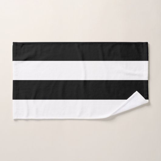 Modern zwart & wit streep kleurblok bad handdoek (Handdoek)