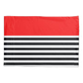 Modern zwart-wit streeppatroon kussensloop (Achterkant-Links)