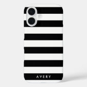 Modern zwart-wit strepe, persoonlijk Hoesje (Achterkant)