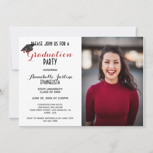 Modern zwart-wit strepen Afstuderen Kaart (Voorkant)