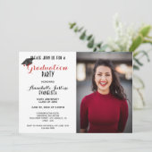 Modern zwart-wit strepen Afstuderen Kaart (Staand voorkant)