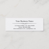 Modern Zwart Wit Strepen Goud Label Mini Kaart (Achterkant)