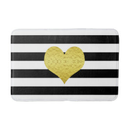 Modern zwart-wit strepenpatroon badmat