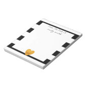 Modern zwart-wit Stripe Gold Foil hart Notitieblok (Linkerzijde)
