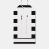 Modern zwart-wit Stripes patroon Cadeaulabel (Voorkant)