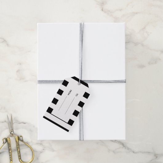 Modern zwart-wit Stripes patroon Cadeaulabel (Met Touw)
