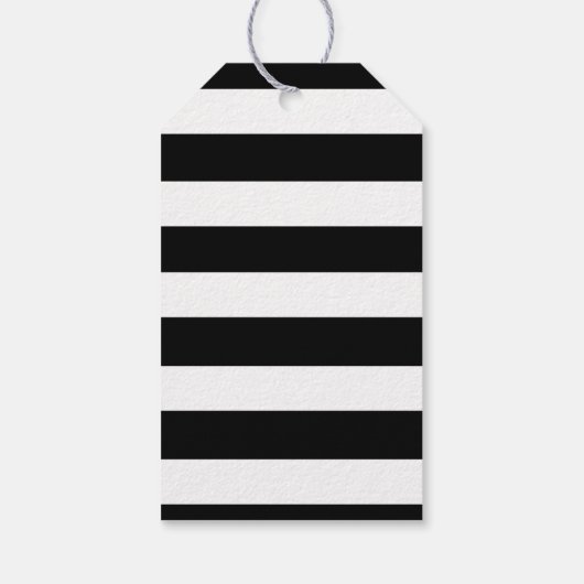 Modern zwart-wit Stripes patroon Cadeaulabel (Achterkant)